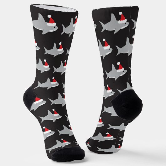 Shark Weihnachtsmannmütze Weihnachten Socken (Gewinkelt)