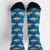 Shark Weihnachtsmannmütze Weihnachten Socken (Oben)