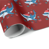 Shark Weihnachtsmannmütze Weihnachtsgeschenk Geschenkpapier (Rolleneckpunkt)