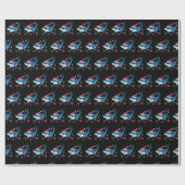 Shark Weihnachtsmannmütze Weihnachtsgeschenk Ocean Geschenkpapier (Flach)