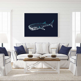 Shark Whale Print | Shark Whale Wall Print Poster