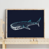 Shark Whale Print | Shark Whale Wall Print Poster