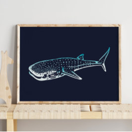 Shark Whale Print | Shark Whale Wall Print Poster