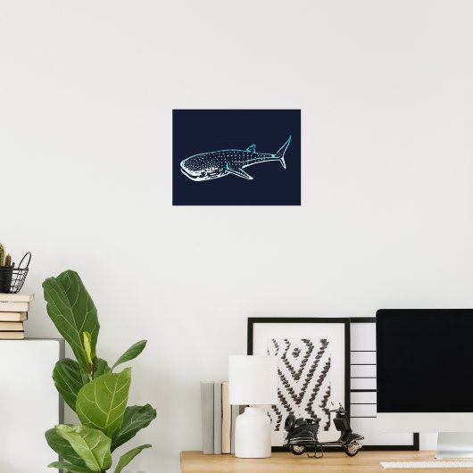 Shark Whale Print | Shark Whale Wall Print Poster (Heimbüro)
