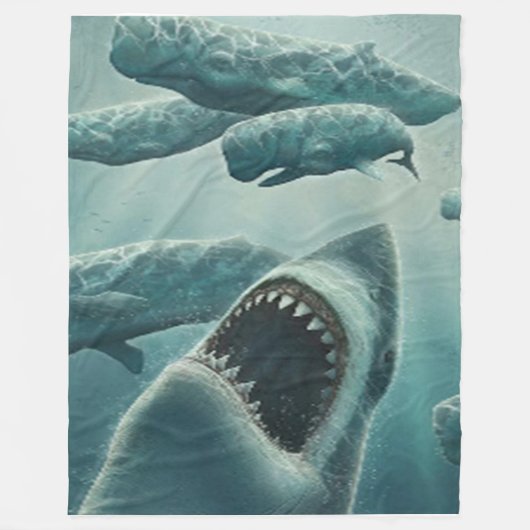 SHARK & WHALES FLEECE BLANKET (Vorderseite)