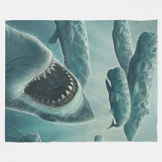 SHARK & WHALES FLEECE BLANKET (Vorderseite (Horizontal))