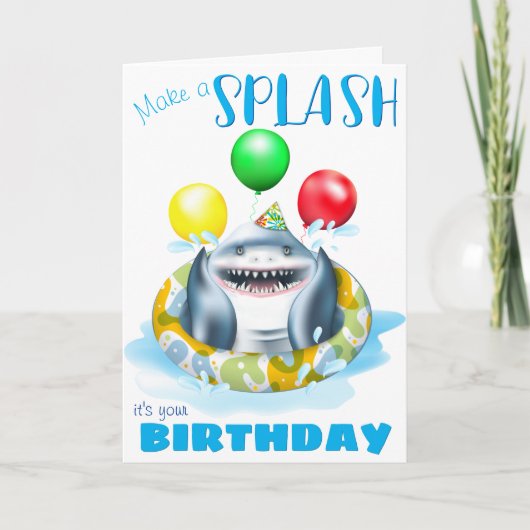 Shark Whimsical Kindergeburtstag Karte (Vorderseite)