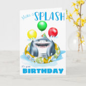 Shark Whimsical Kindergeburtstag Karte (Gelbe Blume)