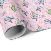 Shark Wrapping Paper in Pink Geschenkpapier (Rolleneckpunkt)