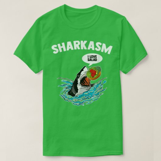 Sharkasm I Liebe Salad Meme Humoriges Vegetarian V T-Shirt (Design vorne)