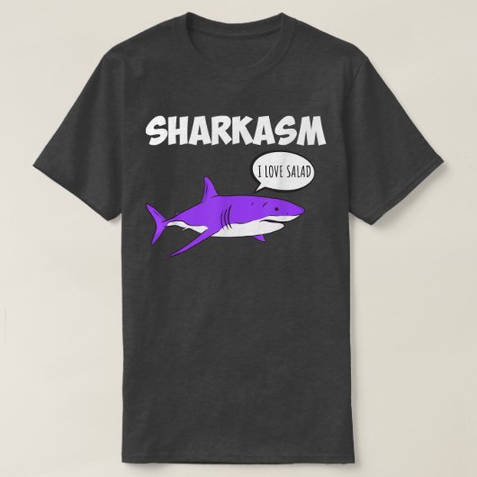 Sharkasm sarcasm Hai Ironie Vegetarier Vegan T-Shirt (Design vorne)