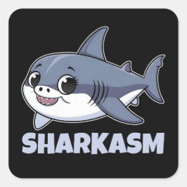 Sharkasmus mit Porbeagle Shark Baby Funny Pub Quadratischer Aufkleber