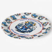 Sharks and Whales Boy's Birthday Party Pappteller (Schrägansicht)