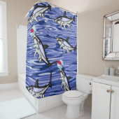 Sharks Blauer Ball Duschvorhang (Beispiel)