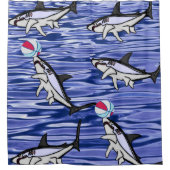 Sharks Blauer Ball Duschvorhang (Vorderseite)