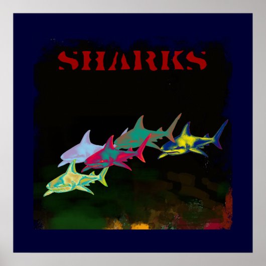 Sharks decor prints poster (Vorne)