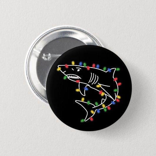 Sharks Lover Tree Christmas Xmas Pet Animal Shark Button (Vorne & Hinten)