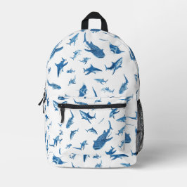 Sharks & Manta Rays|Ocean Art Design Bedruckter Rucksack