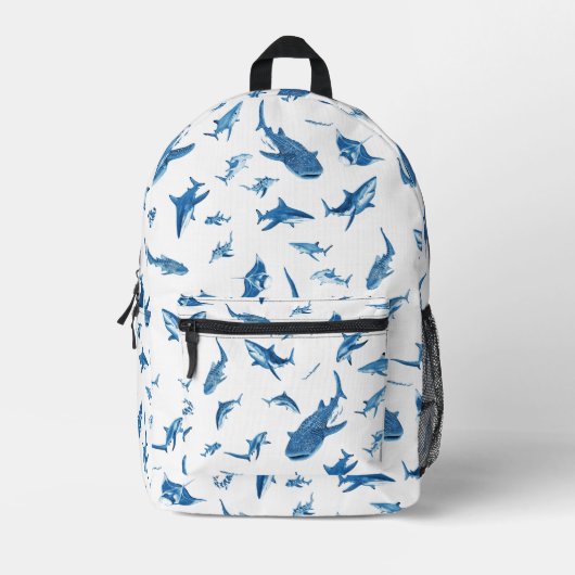 Sharks & Manta Rays|Ocean Art Design Bedruckter Rucksack (Vorderseite)