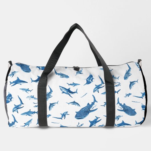 Sharks & Manta Rays|Ocean Art Design Duffle Bag (Rückseite)