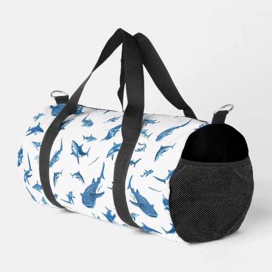 Sharks & Manta Rays|Ocean Art Design Duffle Bag (Rechte Ecke)