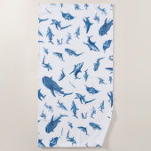 Sharks & Manta Rays|Ocean Art Design Strandtuch (Vorderseite)