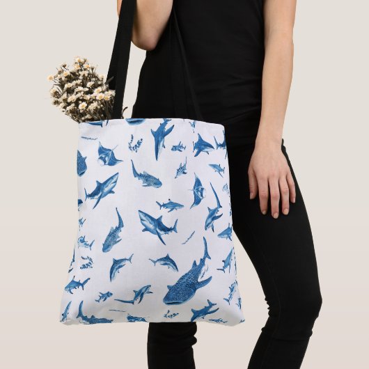 Sharks & Manta Rays|Ocean Art Design Tasche (Von Nahem)