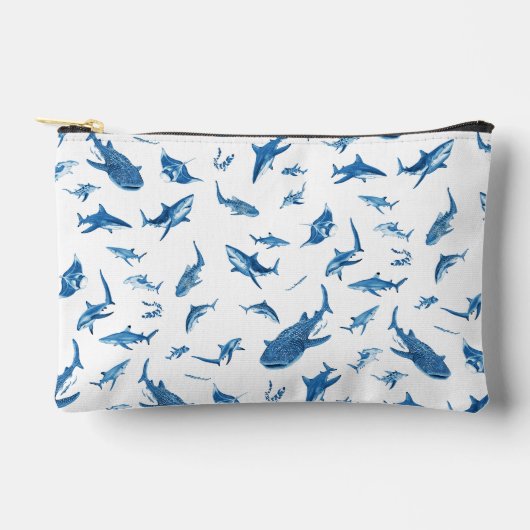 Sharks & Manta Rays｜Ocean Art Design Zubehörtasche (Vorderseite)