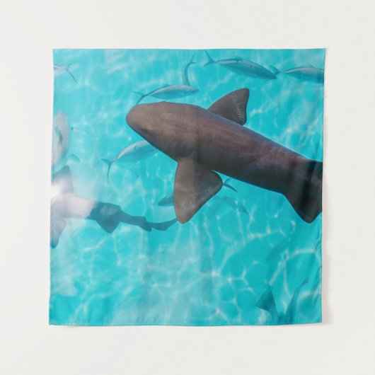 SHARKS ON BODY OF WATER WANDTEPPICH (Vorderseite)