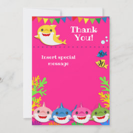 Sharks Pink Birthday Danke