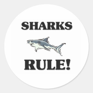 SHARKS-Regel! Runder Aufkleber