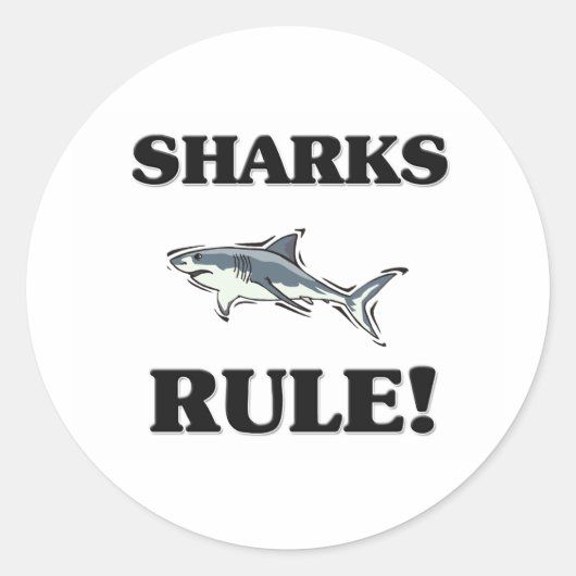 SHARKS-Regel! Runder Aufkleber (Vorderseite)