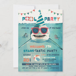 Sharktastic Pool Party Einladung