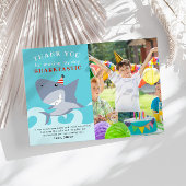 Sharktastic Shark Birthday Party Foto Dankeskarte