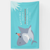Sharktastic Shark Geburtstagsparty Willkommen Banner (Vertikal)