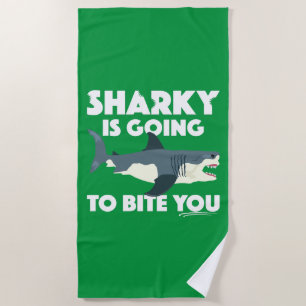 Sharky Wird Dich Beissen Design - Strandtuch