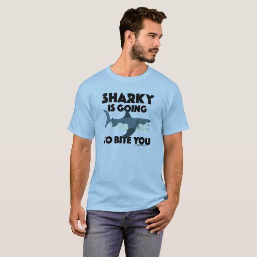 Sharky wird euch beim Design beißen - Männergrunds T-Shirt (Vorne ganz)
