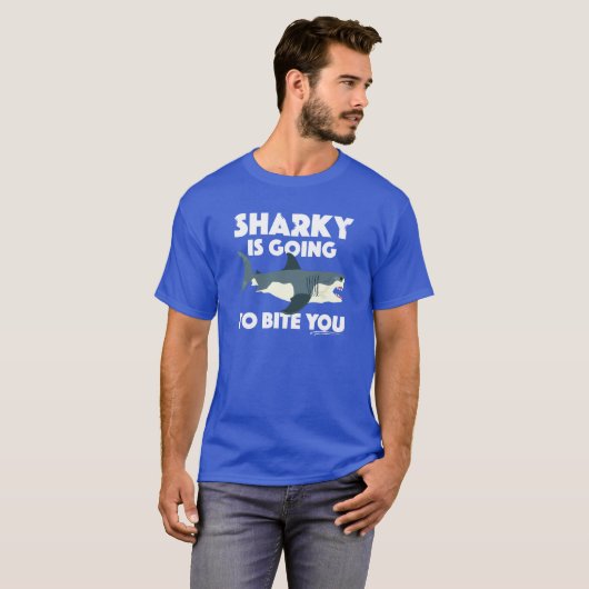 Sharky wird Ihnen Design beibringen - Basic Dunkel T-Shirt (Vorne ganz)