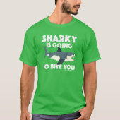 Sharky wird Ihnen Design beibringen - Basic Dunkel T-Shirt (Vorderseite)