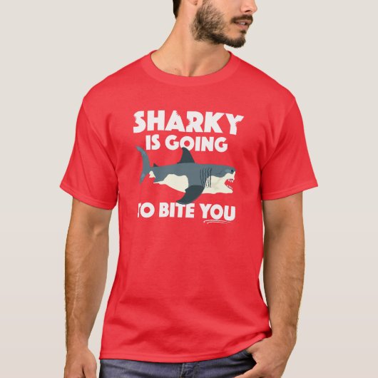 Sharky wird Ihnen Design beibringen - Basic Dunkel T-Shirt (Vorderseite)