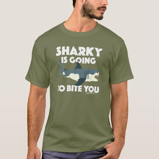 Sharky wird Ihnen Design beibringen - Basic Dunkel T-Shirt (Vorderseite)