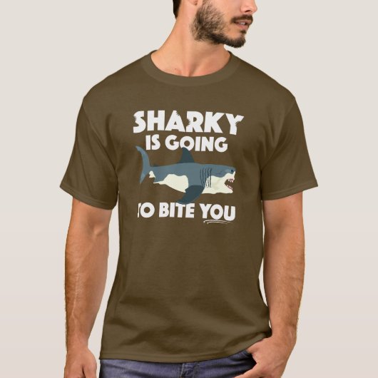 Sharky wird Ihnen Design beibringen - Basic Dunkel T-Shirt (Vorderseite)