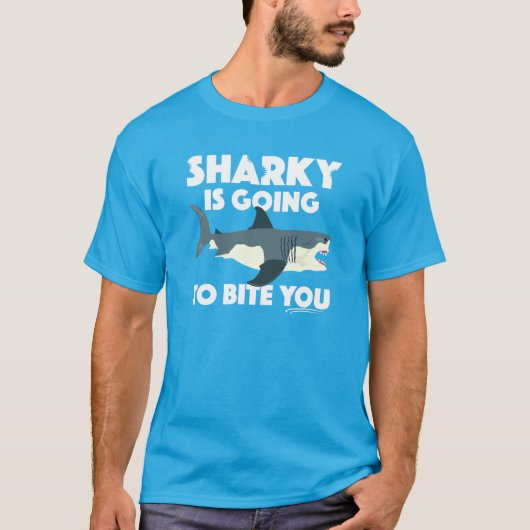 Sharky wird Ihnen Design beibringen - Basic Dunkel T-Shirt (Vorderseite)