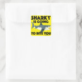 Sharky wird Ihnen Design beibringen - Square Stick Quadratischer Aufkleber (Tasche)
