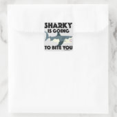 Sharky wird Ihnen Design beibringen - Square Stick Quadratischer Aufkleber (Tasche)