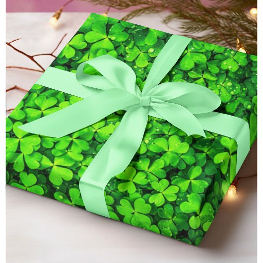 Sharmrock Clover Foto Irish Party Pflanze Greenery Geschenkpapier
