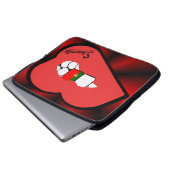 Sharnias Lippenportugal-Laptop-Hülse (rote Lippen) Laptopschutzhülle (Vorne Knopf)