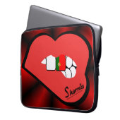 Sharnias Lippenportugal-Laptop-Hülse (rote Lippen) Laptopschutzhülle (Vorderseite Links)