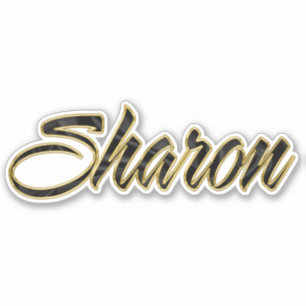 Sharon black gold Lettering Aufkleber Sticker