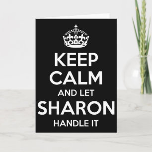 Sharon Bleib ruhig Personalisierter Name Lustiger Karte